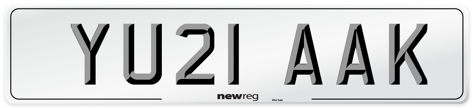 YU21 AAK Number Plate from New Reg